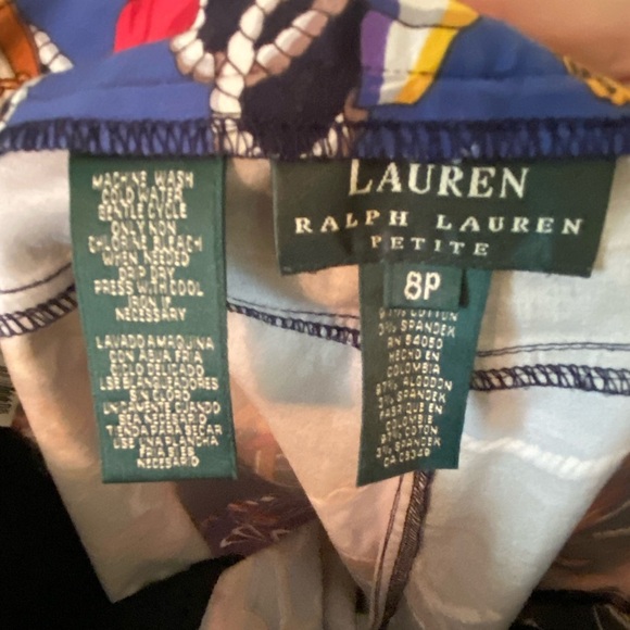 Vintage Lauren Ralph Lauren Nautical Sailing Print Bermuda Shorts Sz 8P - Picture 8 of 10
